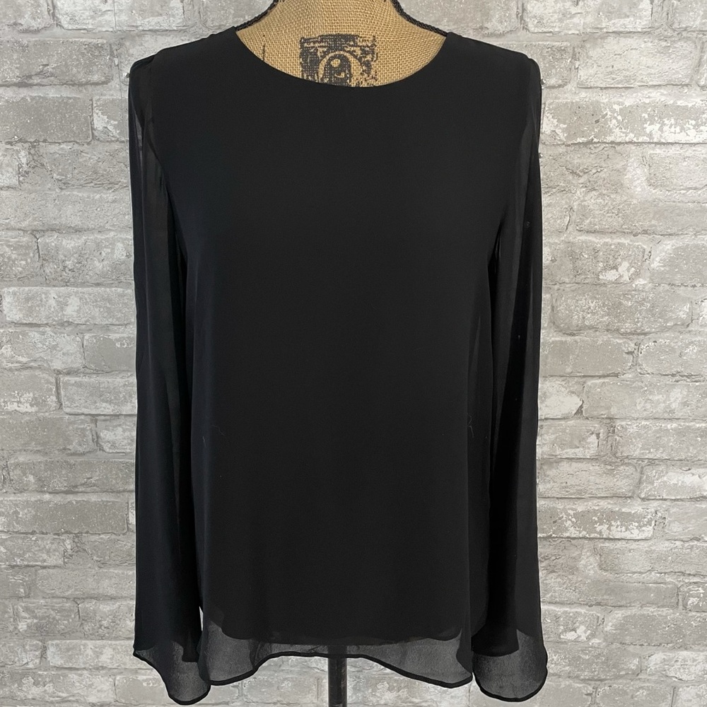 Naked Zebra Black Long Sleeve Blouse